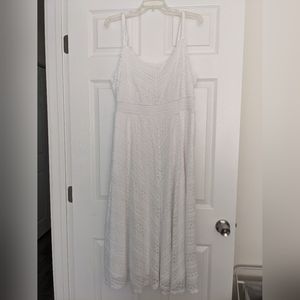Torrid White Midi Lace Skater Dress
